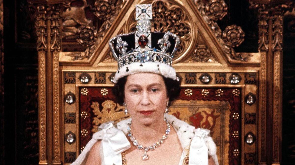 Britain's Queen Elizabeth II appears during the State Opening of Parliament in London in this April 1966 photo. Photo: AP