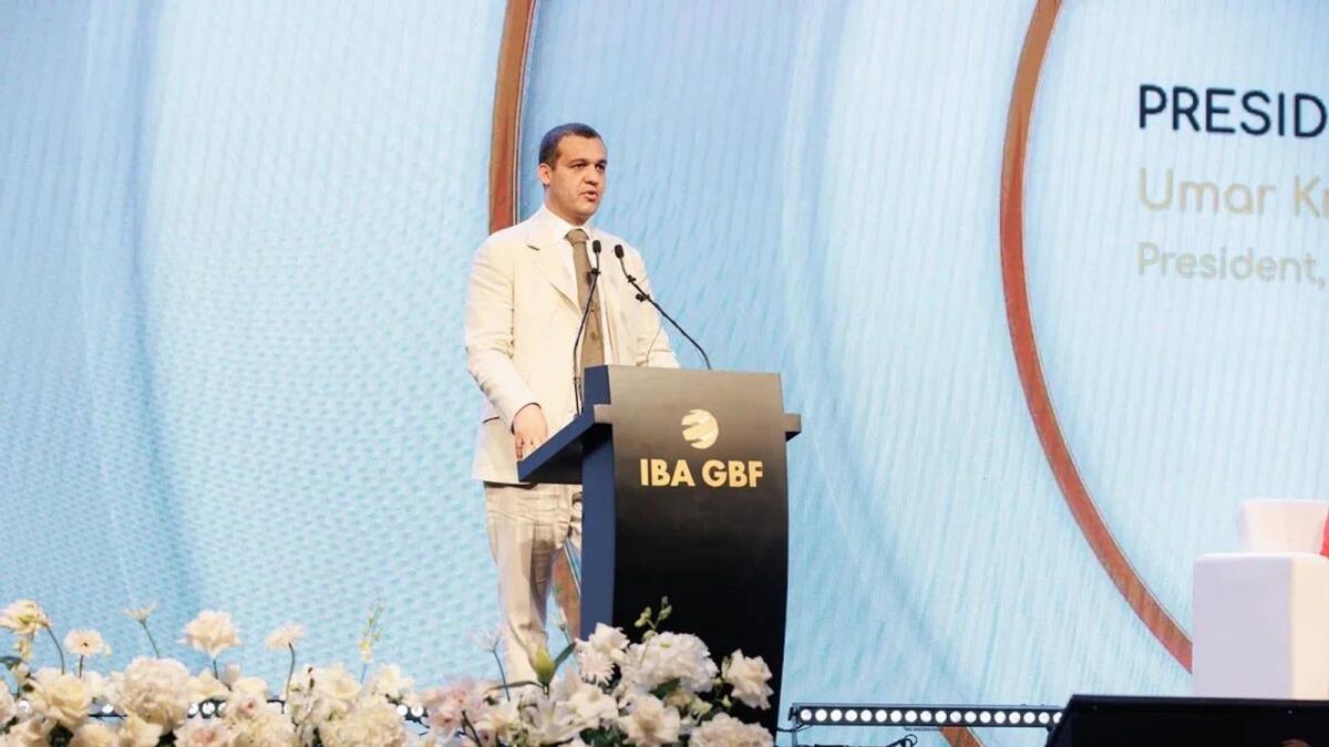 IBA president Umar Kremlev at the Global Boxing Forum. — IBA Twitter