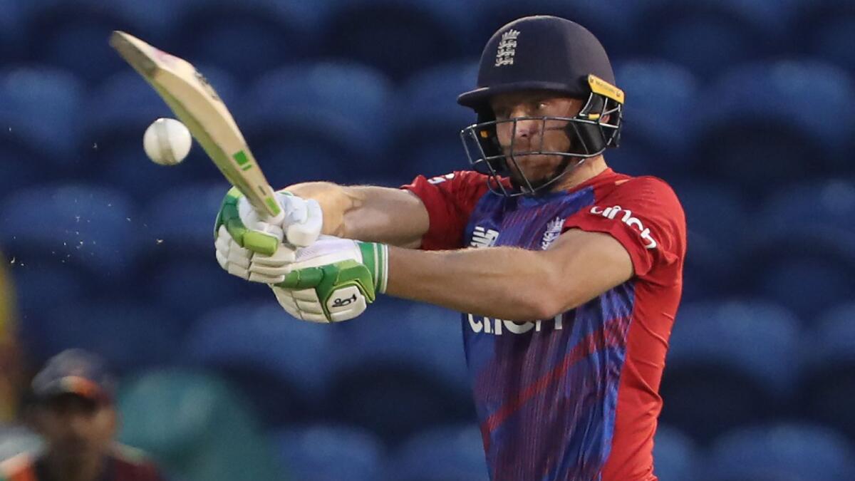 England's Jos Buttler plays a shot during a T20I match against Sri Lanka at Cardiff Wales Stadium. — AFP
