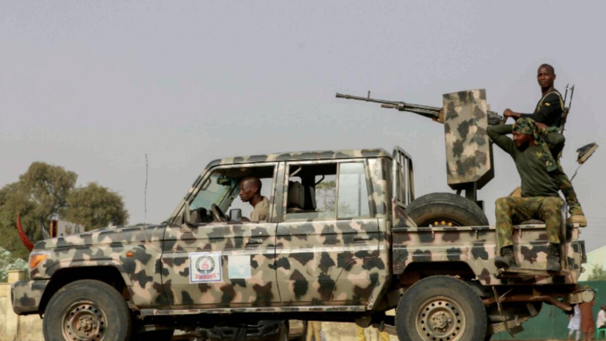 Security forces patrol in Jangebe, Zamfara. — Reuters file