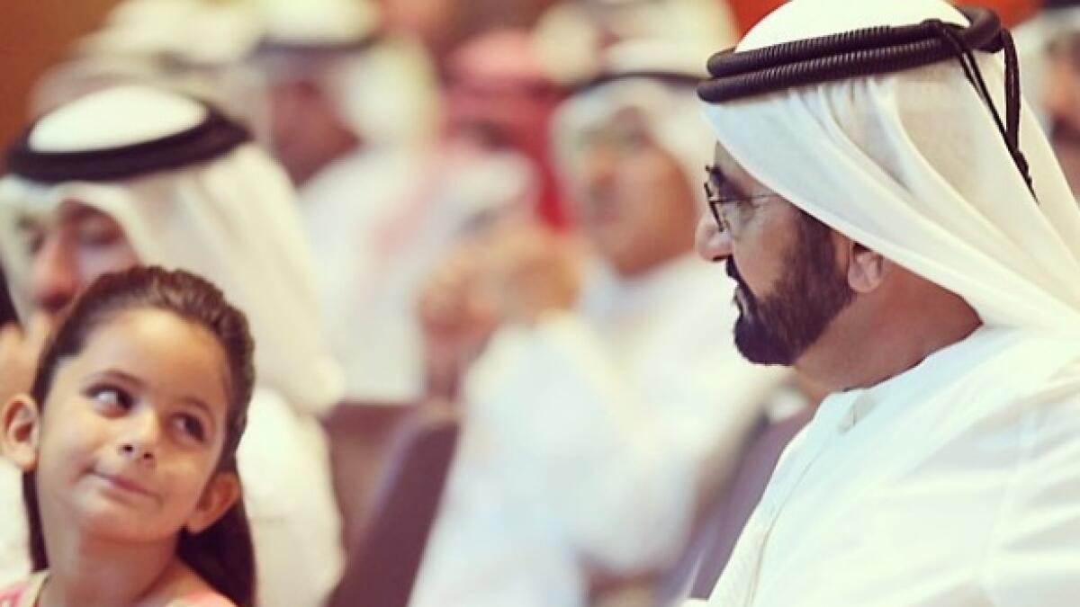 Shaikh Mohammed spends time with daughter, friends at school