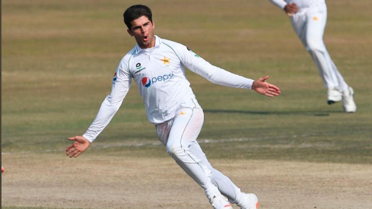 Shaheen Shah Afridi celebrates a wicket. (ICC Twitter)
