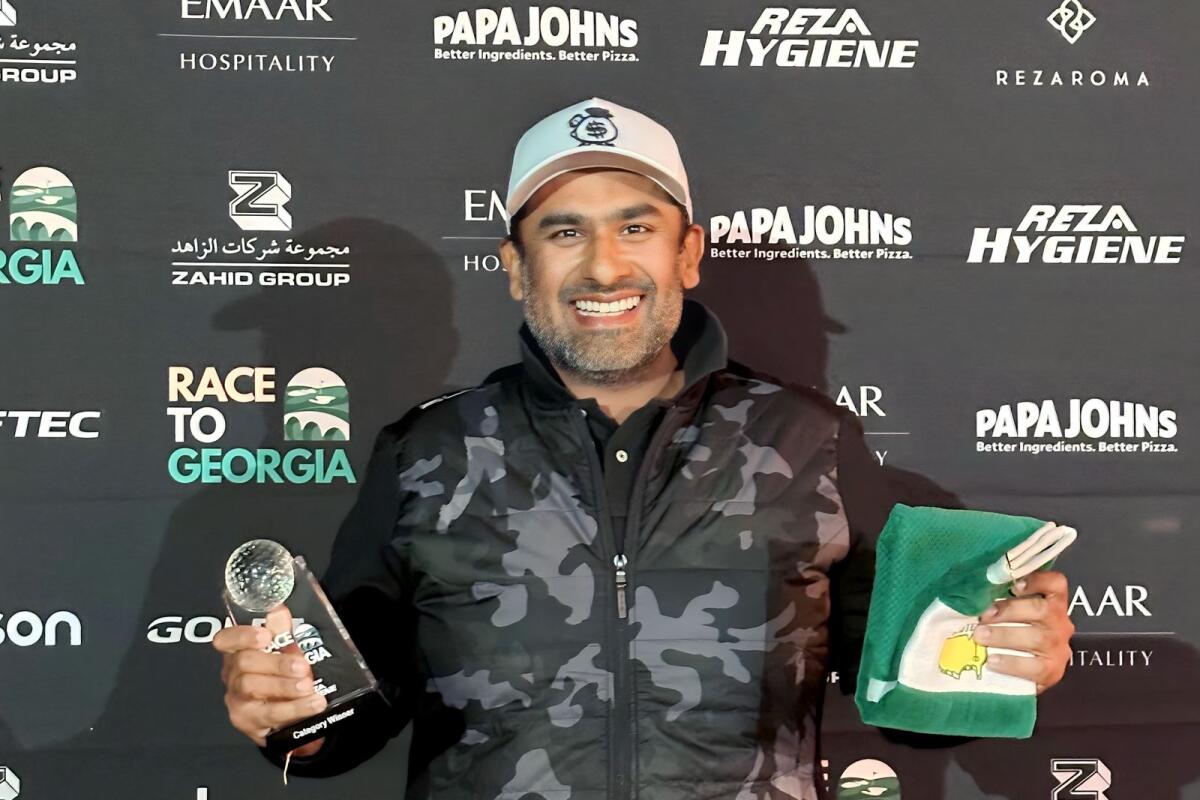 Samvit Chopra, winner of Division A of the recent Race to Georgia qualifying round at Montgomerie Golf Club, Dubai. - Supplied photo