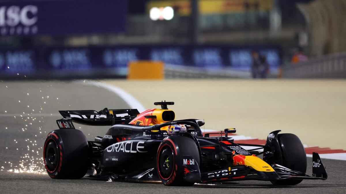 Red Bull Racing's Dutch driver Max Verstappen in action during the Bahrain Formula One Grand Prix. - AFP