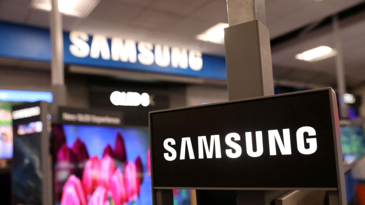 Samsung signage is seen in a store in Manhattan, New York City. — Reuters