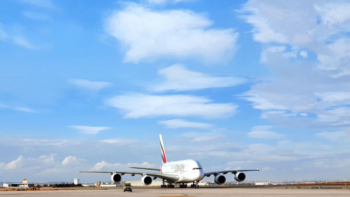 Emirate's 380 landed at Queen Alia International (AMM) Thursday afternoon as the airline resumed the operations of its popular aircraft to Amman.