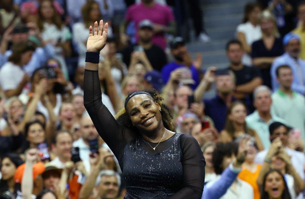 Serena Williams celebrates her victory in the US Open second round match. (Reuters)