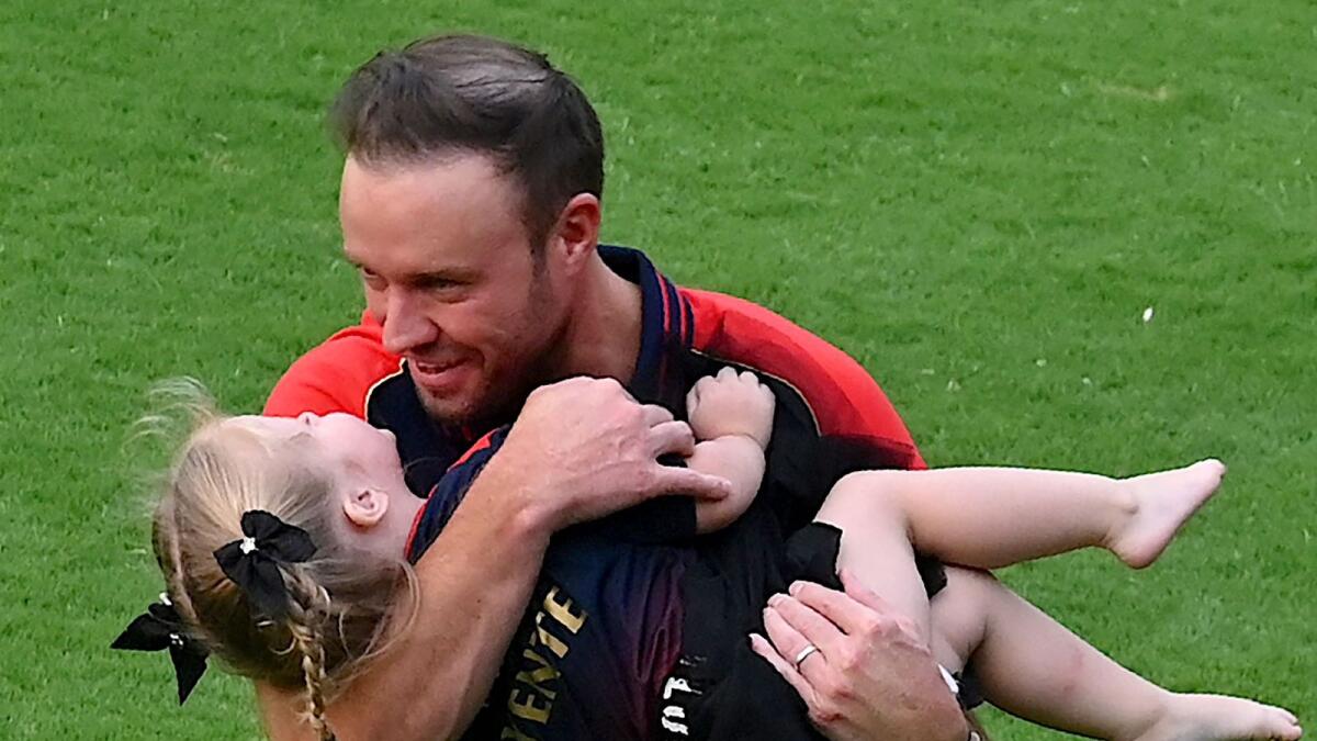 AB de Villiers with his daughter. - AFP File