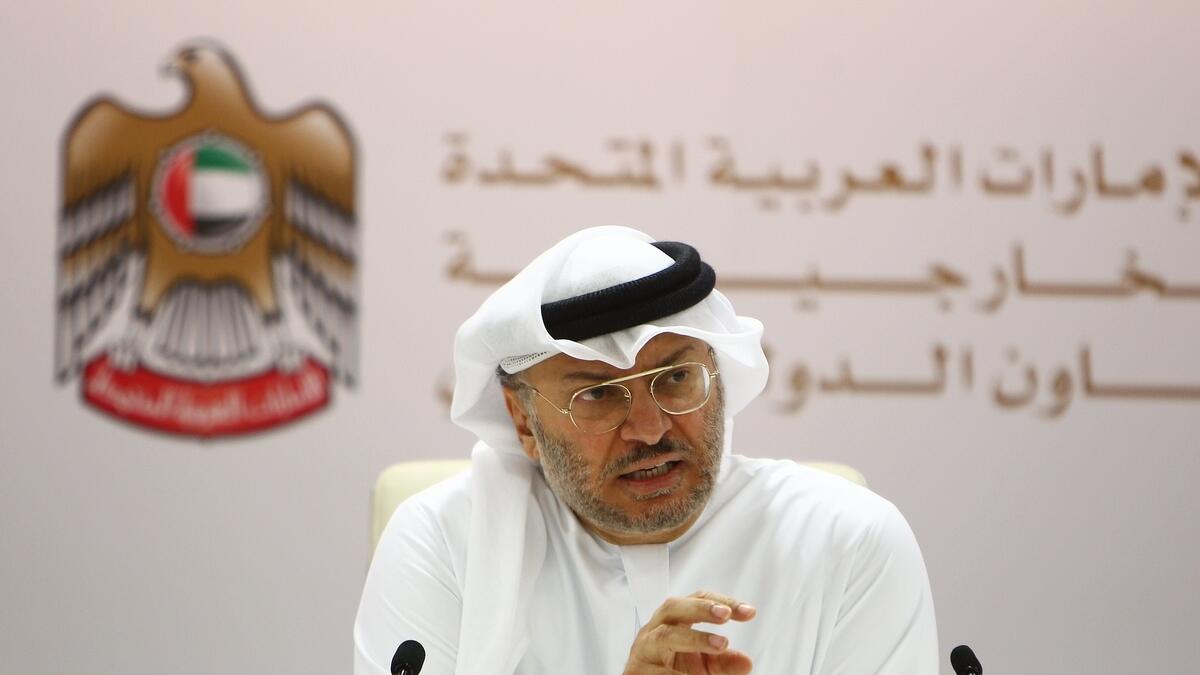 The UAE Minister of State Dr Anwar Gargash.- Photo by Shihab