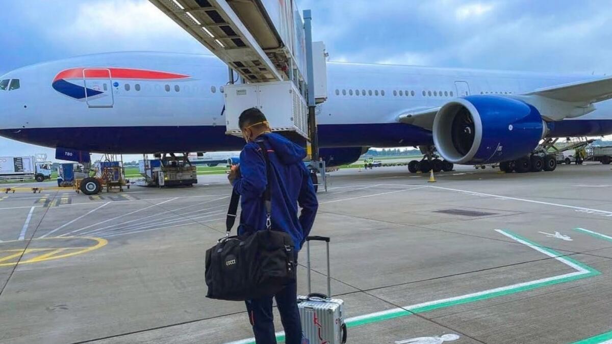 India batsman KL Rahul after the team's arrival in London. (Twitter)