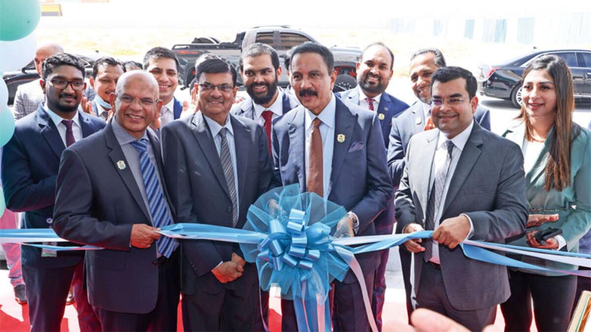 Dr Azad Moopen, founder chairman and managing director at Aster DM Healthcare, inaugurates the Aster Clinic at Al Warqaa, alongside Alisha Moopen, deputy managing director at Aster DM Healthcare; Dr Sherbaz Bichu, CEO at Aster Hospitals and Clinics, UAE, and other delegates from the company.