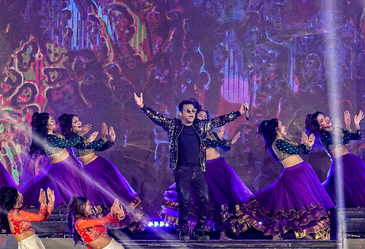 Music composer AR Rahman performs during the opening ceremony of the Indian Premier League (IPL) 2024. - PTI