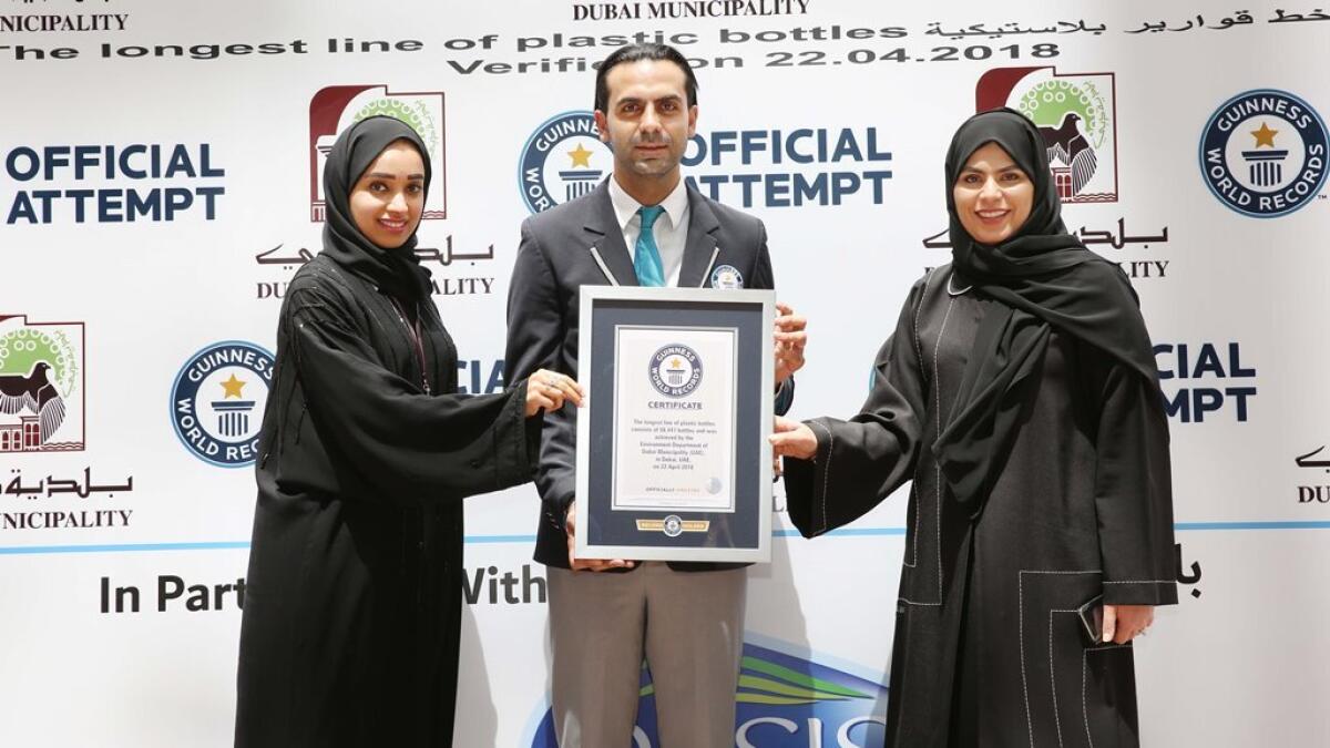 Dubai Municipality sets Earth Day world record with plastic bottles