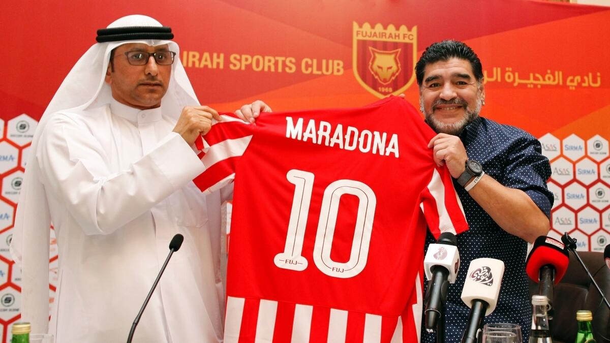 Maradona strikes again with a goal - and this time its as manager of Fujairah FC