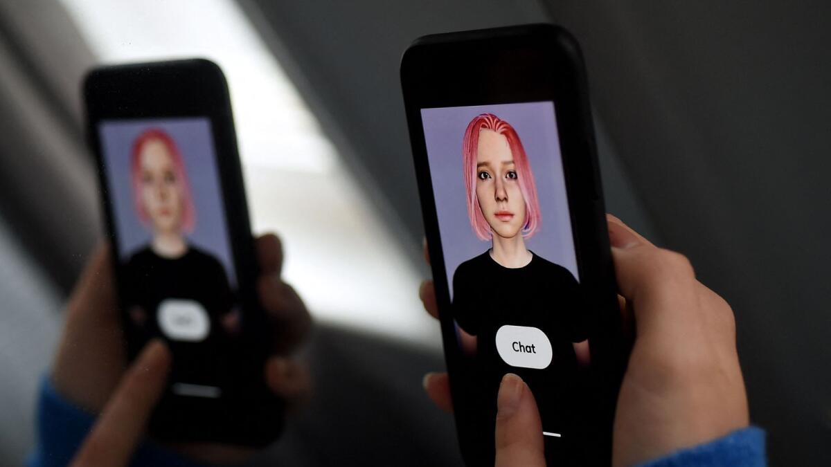 In this photo illustration a virtual friend is seen on the screen of an iPhone on  April 30, 2020, in Arlington, Virginia. — AFP file