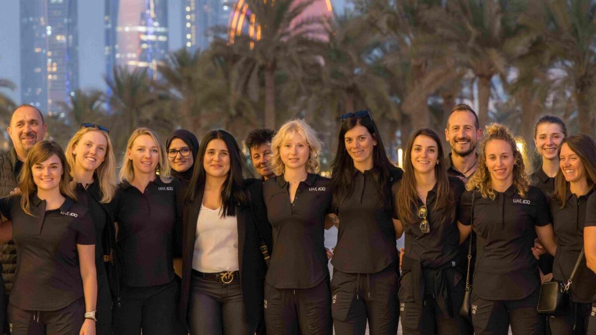 Maria Camila Garcia with UAE Team ADQ members. - Supplied photo
