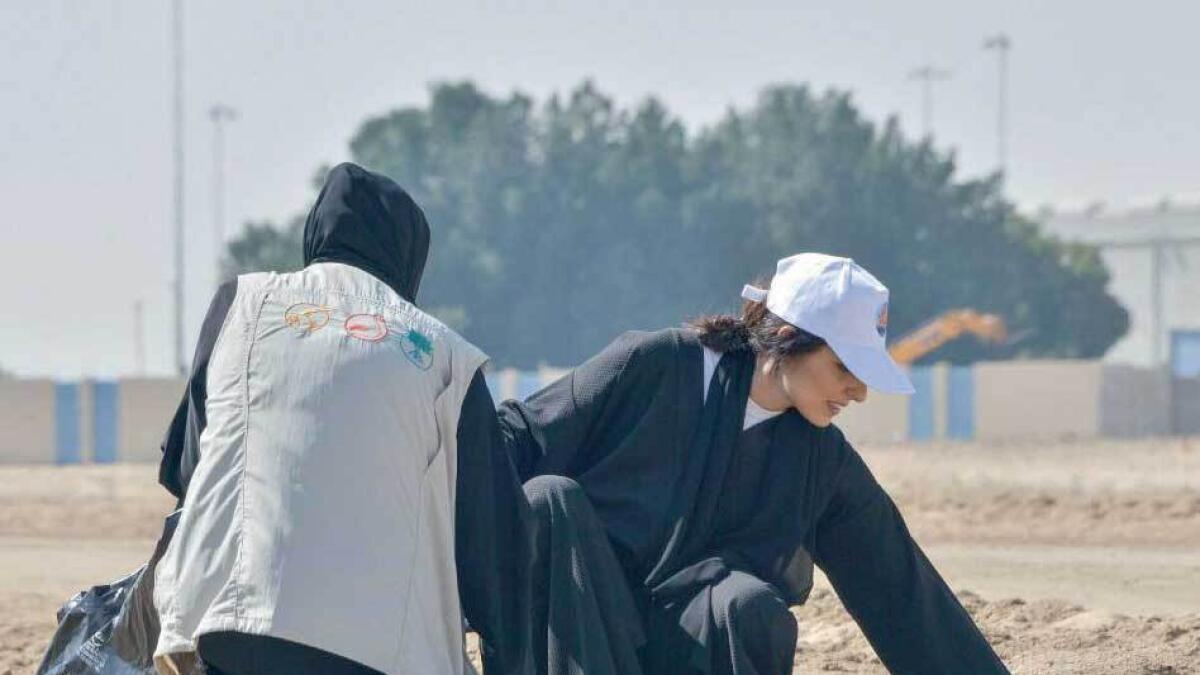 Dr Shaikha Al Dhaheri during the campaign. — Supplied photo