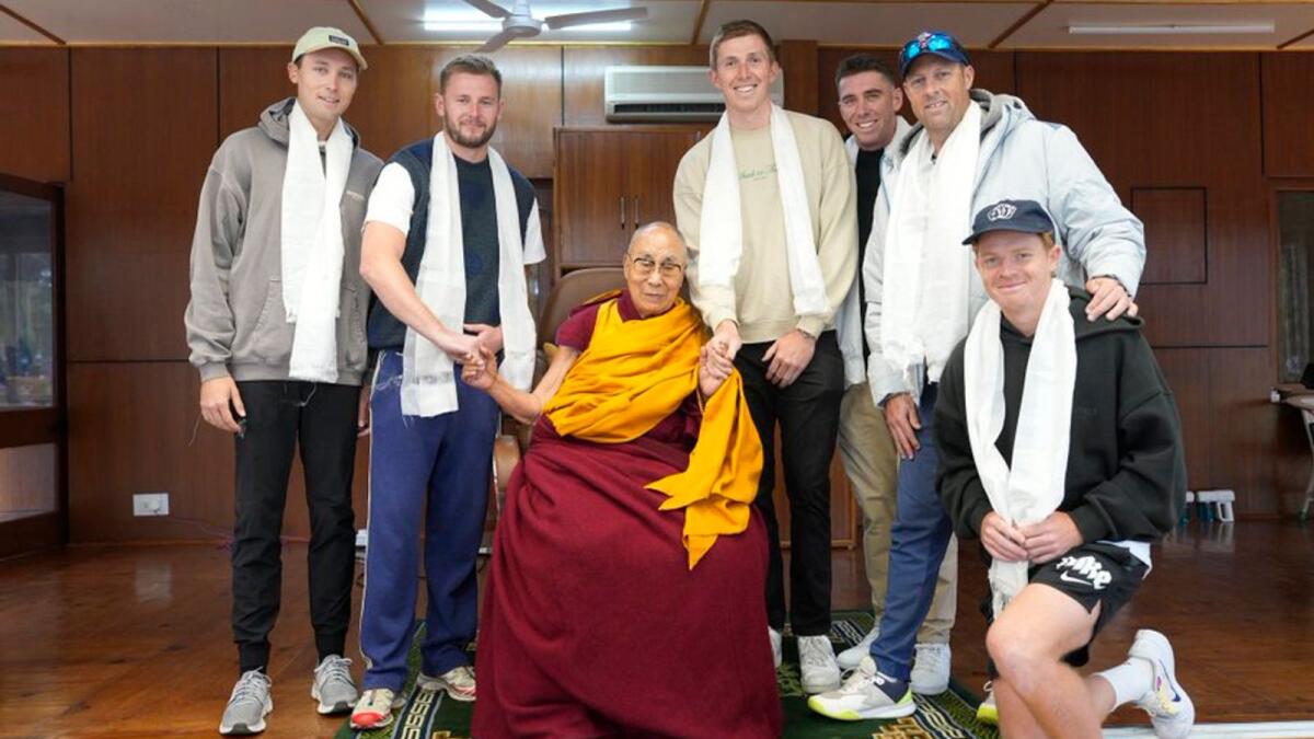 The Dalai Lama granted an audience to England Test Cricketers at his residence in Dharamshala. - Instagram