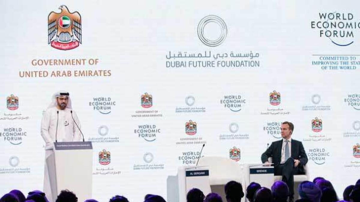 UAE, positive, World Economic Forum, global challenges, Gergawi, world economy, lowest growth, 