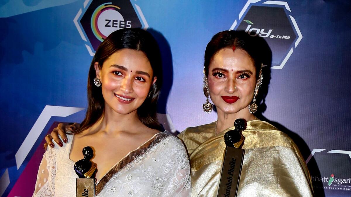 Alia Bhatt won Best Actress for Gangubai Kathiawadi and Rekha was honoured for her outstanding contribution in the film industry
