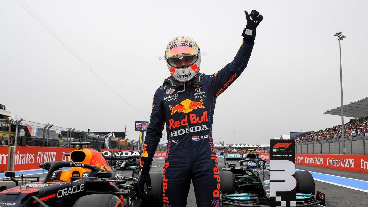 Red Bull's Dutch driver Max Verstappen gives a thumbs up at the end of the qualifying sessions at the Circuit Paul-Ricard in Le Castellet, southern France. — AFP