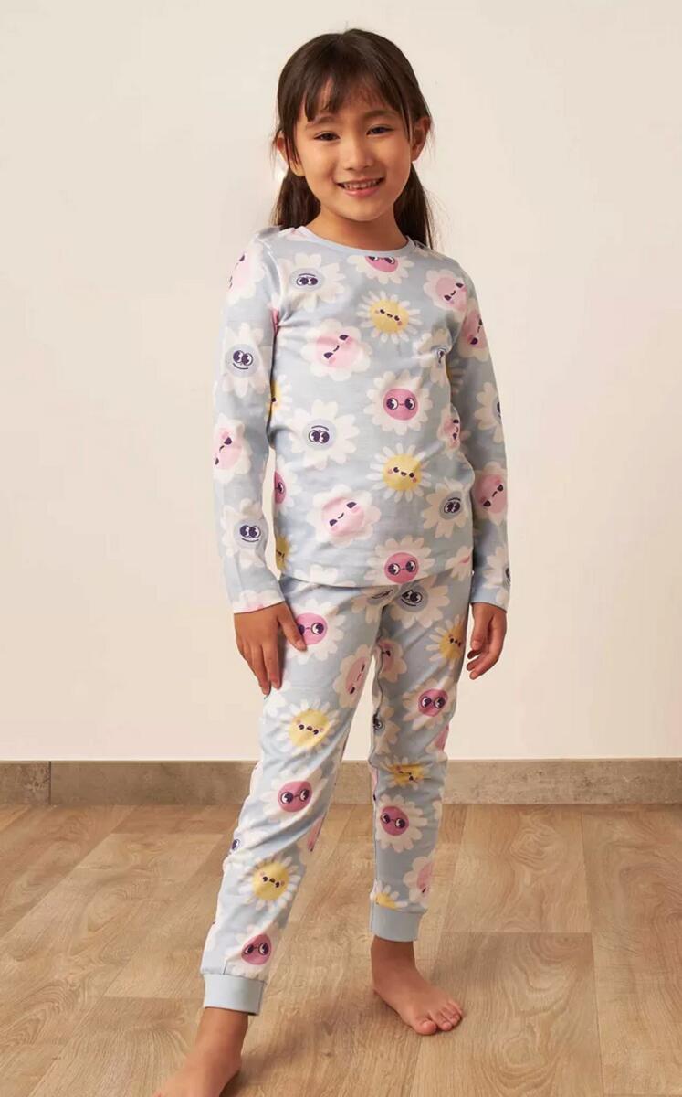 Go cutesy with your little one's nightwear with this printed shirt and PJs, priced at Dh77