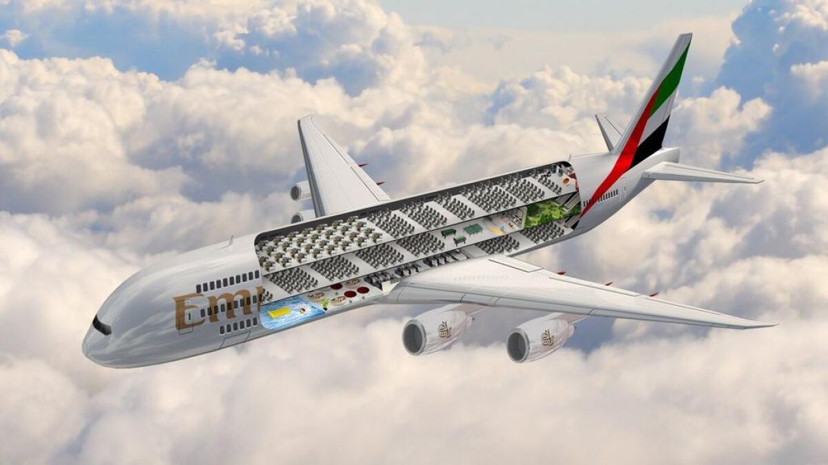 What a sight this triple-decker plane would be - if it were real!
