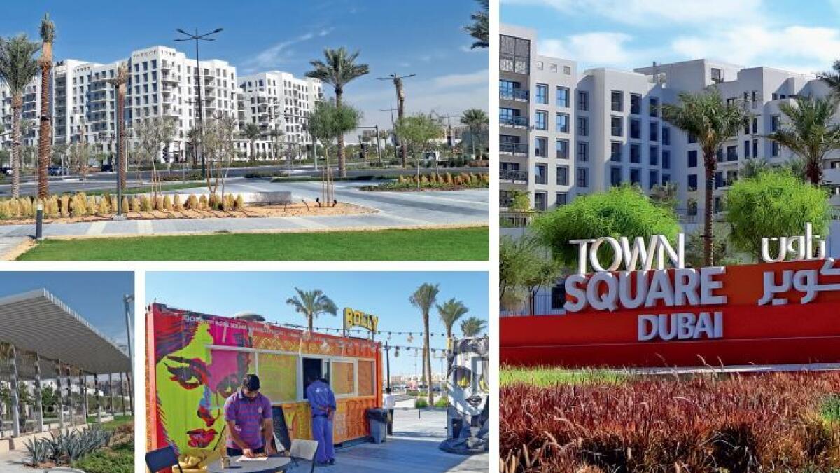Located on Al Qudra Road, apartments, townhouses and villas in Town Square are set in an urban neighbourhood, complete with jogging trails, a town park and a skateboard park. — Photos by Juidin Bernarrd