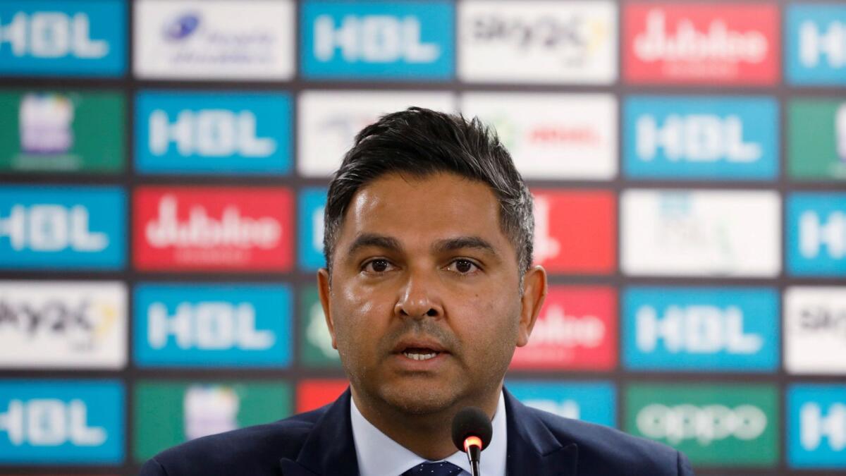 Wasim Khan during a press conference. (Reuters file)