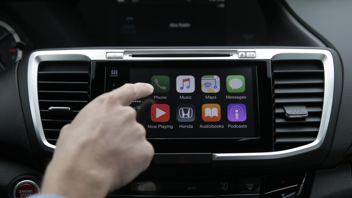 Chris Martin from Honda North America demonstrates Apple CarPlay