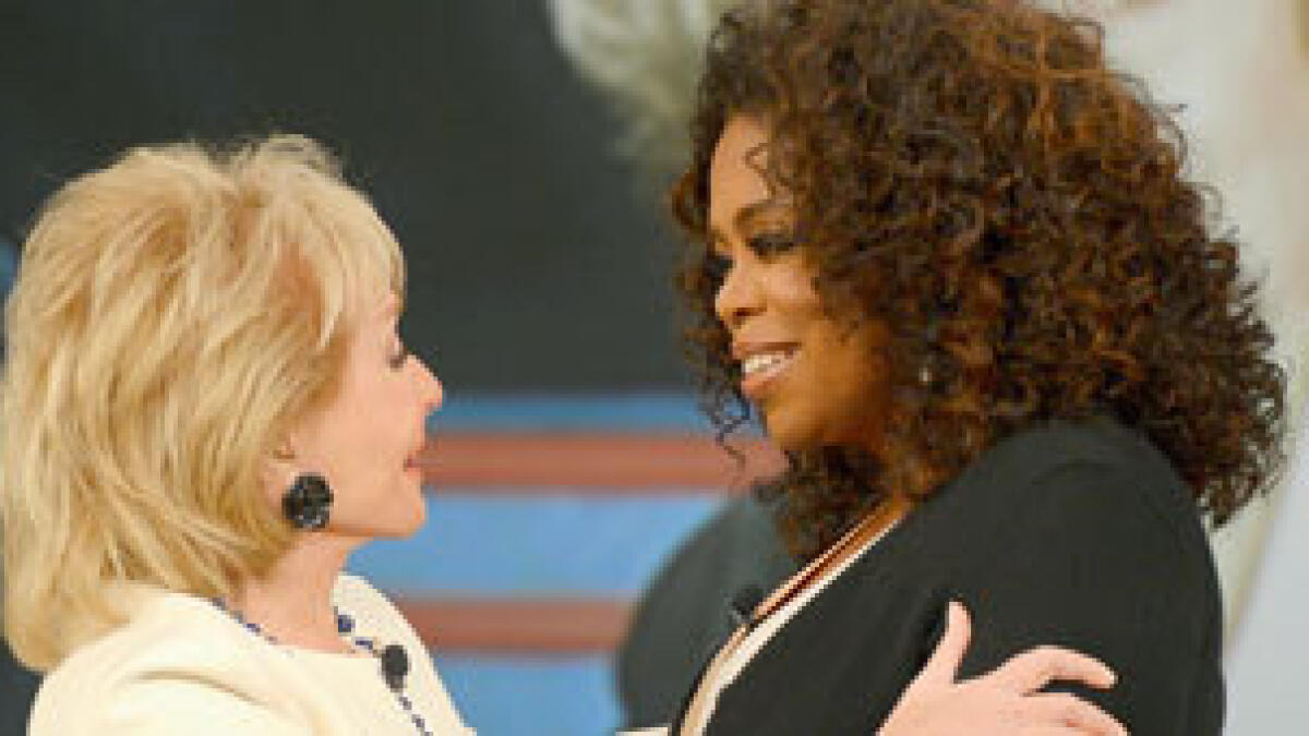 Oprah Winfrey helps Walters say farewell