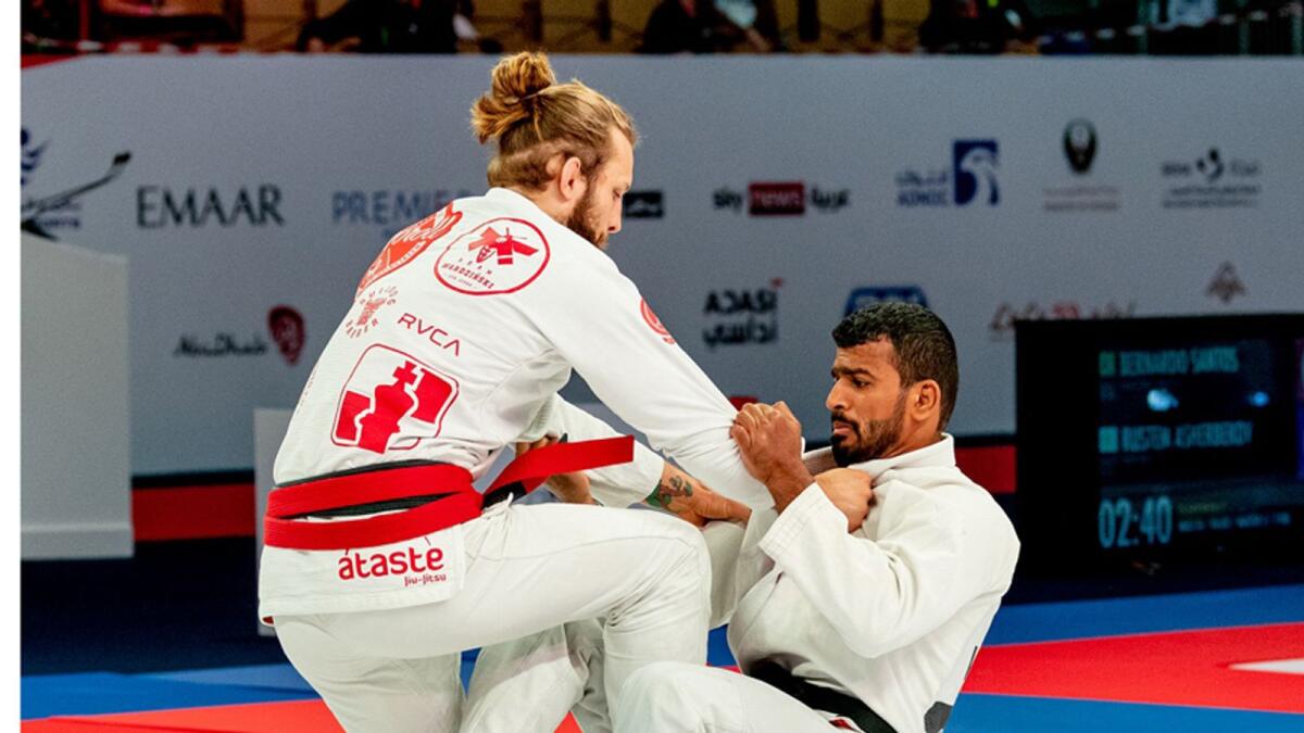 Athletes compete during the Masters division of the ADWPJJC at the Jiu-Jitsu Arena in Abu Dhabi on Wednesday. — Supplied photo