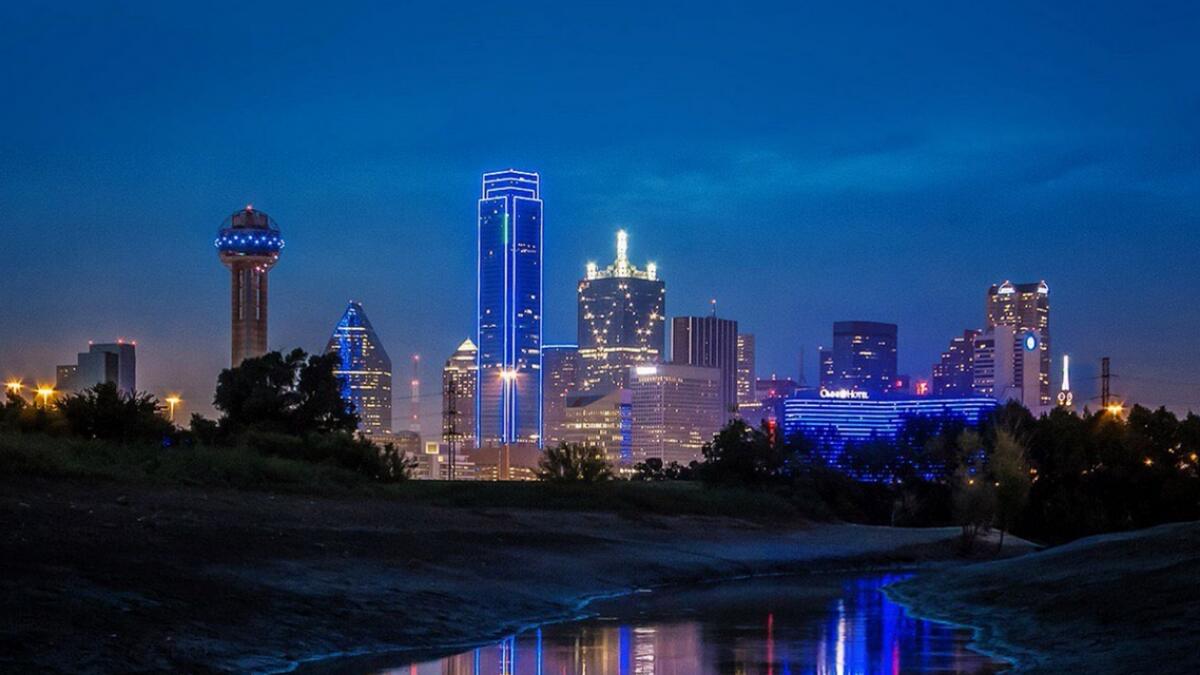 Dallas lights up in blue