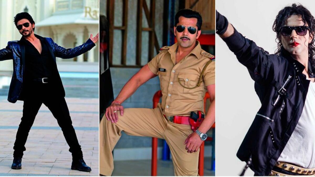 Doppelgangers: (from left to right) Ali Abbasi as Shah Rukh Khan, Shan Ghosh as Salman Khan, and Anas Otry as Michael Jackson