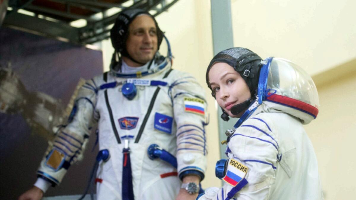 Yulia Peresild during a training at the Gagarin Cosmonauts' Training Centre in Star City outside Moscow. — AFP file