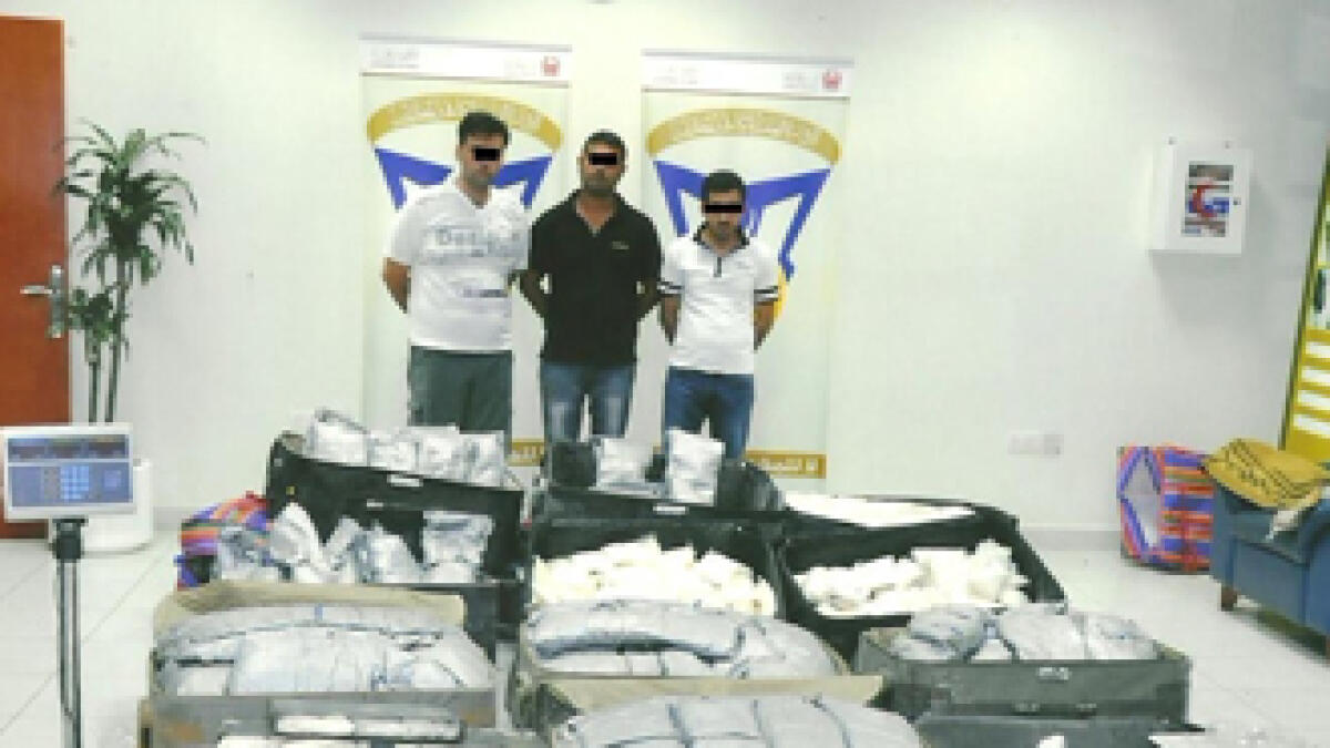 Dh115 million worth of drugs seized in Dubai, three arrested
