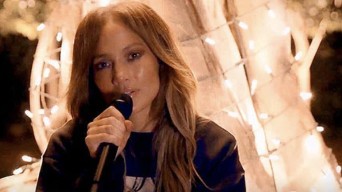 American singer and actress Jennifer Lopez performs Barbra Streisand's 'People' for One World: Together at Home Special