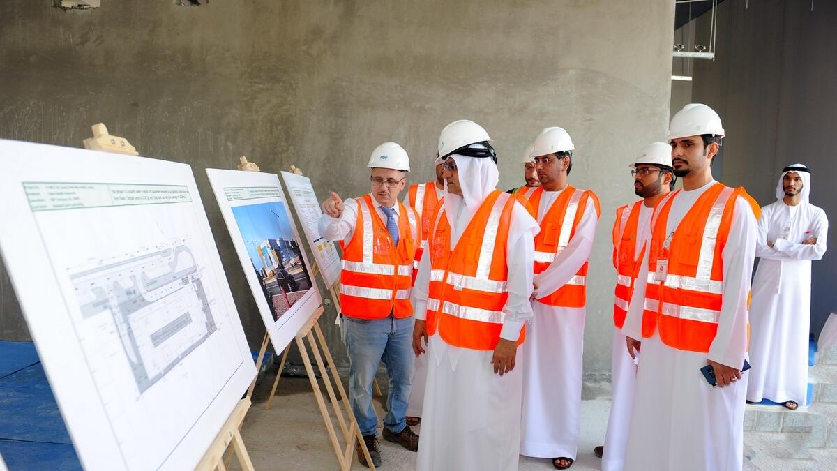 Dubai Health Authority officials, led by Humaid Al Qatami, evaluate the progress of some projects under construction during a recent inspection in Dubai. — Supplied photo