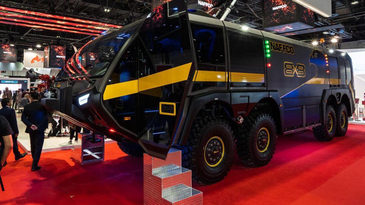 The state-of-the-art, 54-tonne behemoth can hold up to 18,000 litres of water and multiple fire extinguishers.