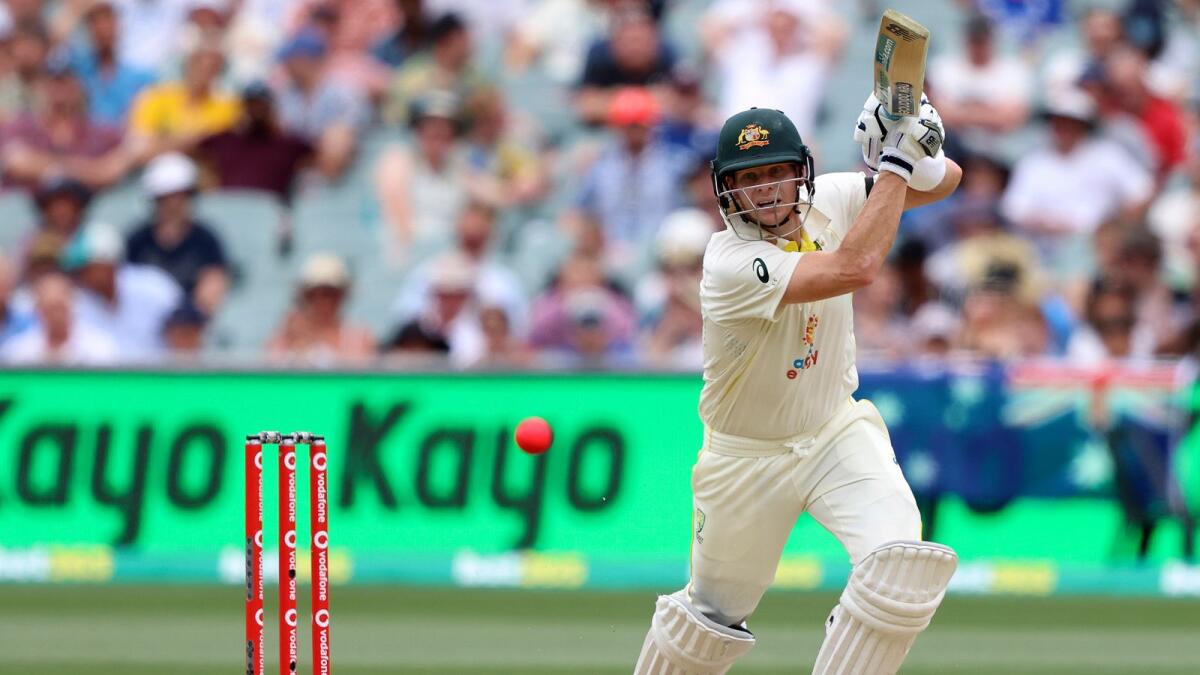 Australia's Steve Smith plays a shot against England during the second day of the second Ashes Test in on Friday. — AP