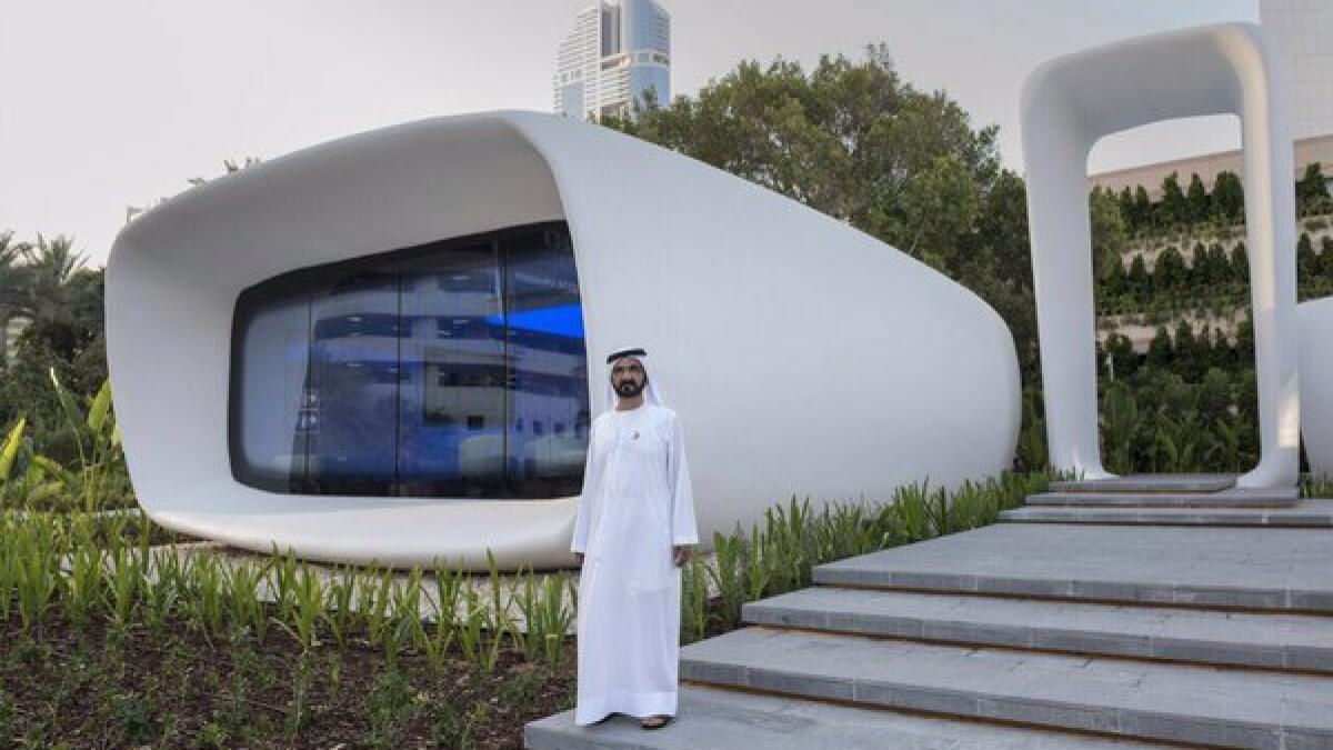 Shaikh Mohammed opens the worlds first 3D-printed office in Dubai