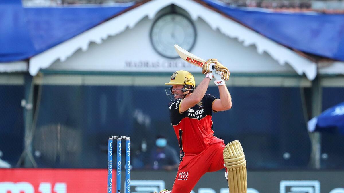 AB de Villiers of Royal Challengers Bangalore plays a shot during the IPL match against Kolkata Knight Riders.— ANI