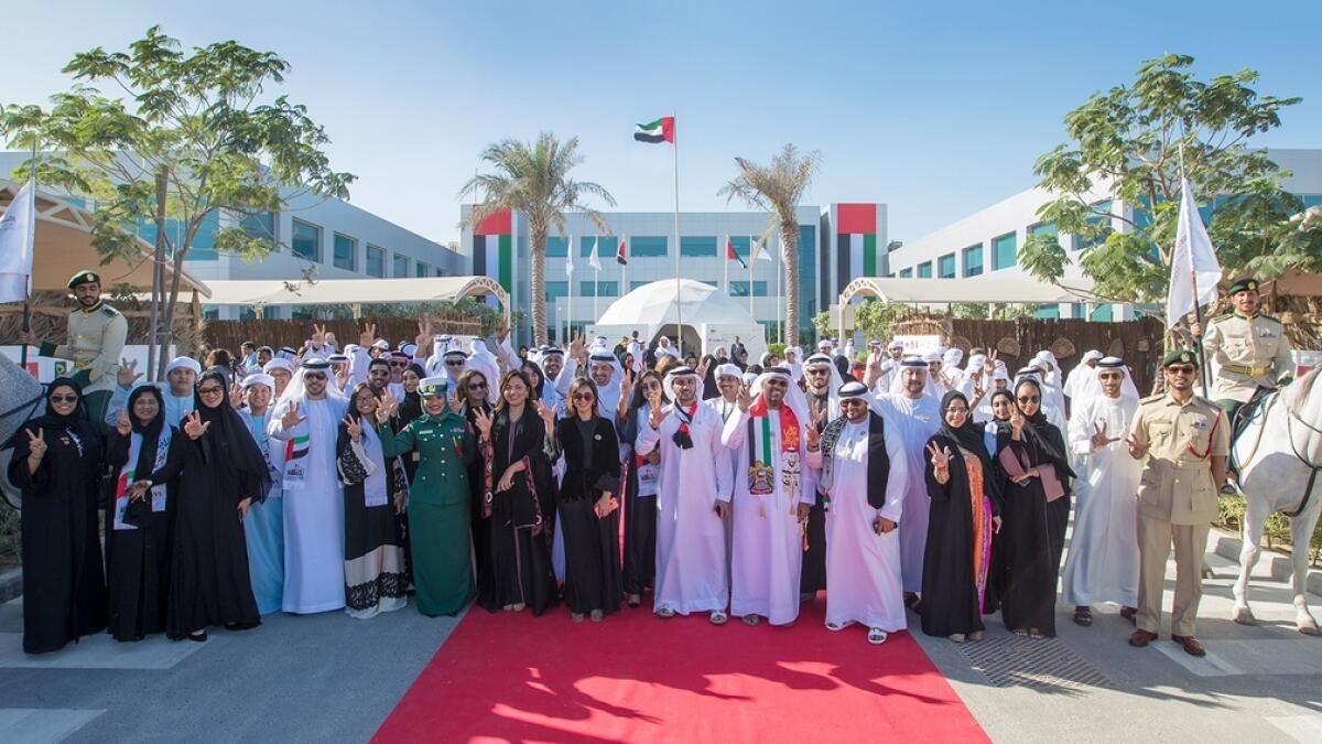 Officials and staff of Expo 2020 Dubai celebrating the UAE's National Day.