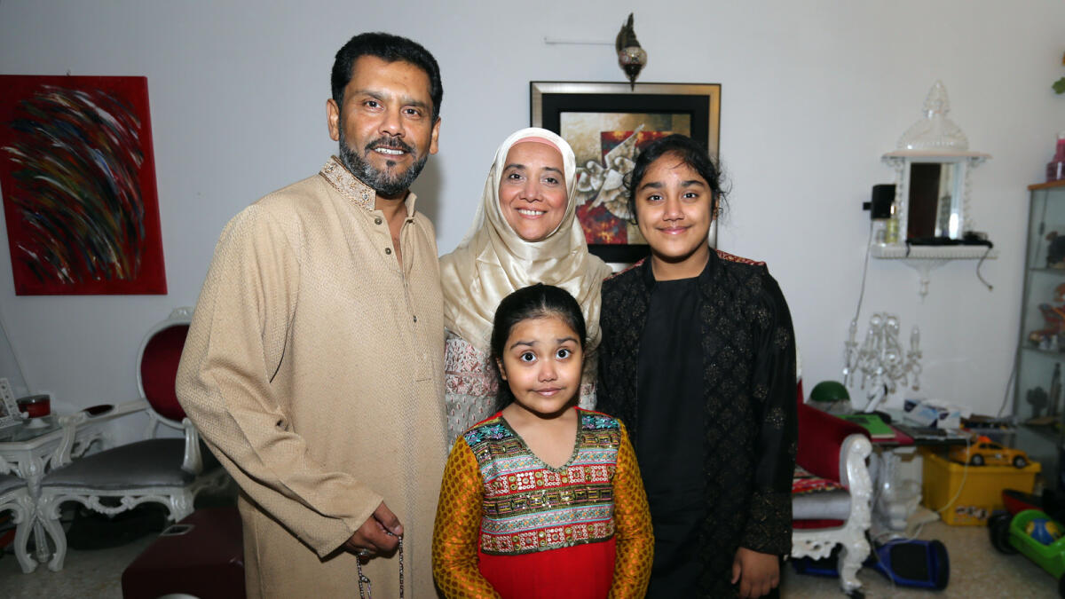 Mr. Tauseef H. Farooqi With his wife Mrs. Erum and two daughters Laaibah and Alveena
