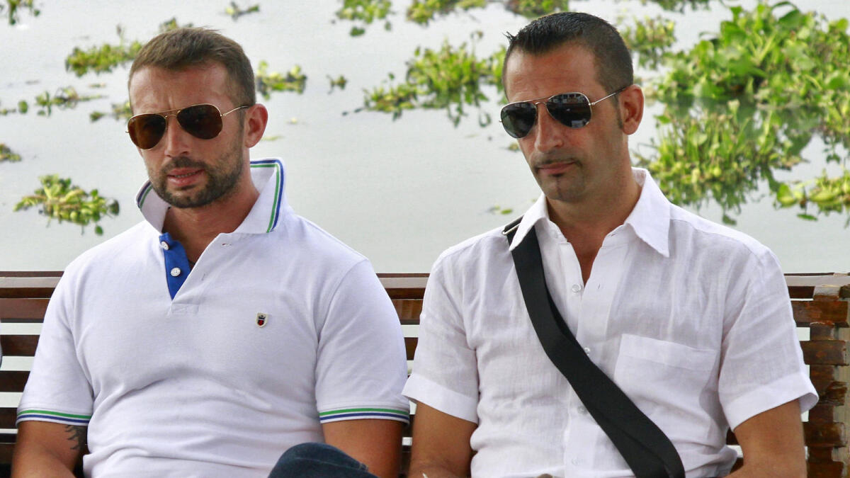 Italian sailors Salvatore Girone (L) and Massimiliano Latorre. .— Reuters file