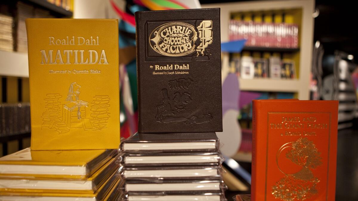 Books by Roald Dahl are displayed at the Barney's store on East 60th Street in New York on Monday. — AP