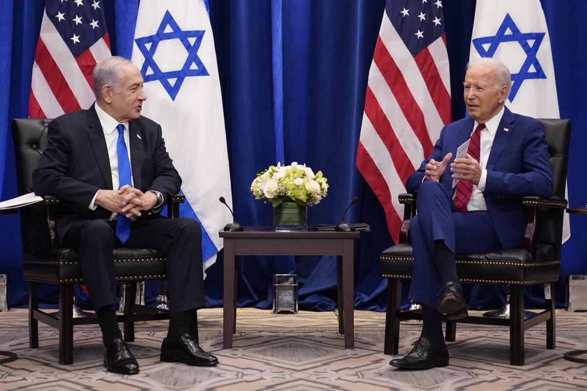 FILE - President Joe Biden meets with Israeli Prime Minister Benjamin Netanyahu in New York, Wednesday, Sept. 20, 2023. Photo: AP