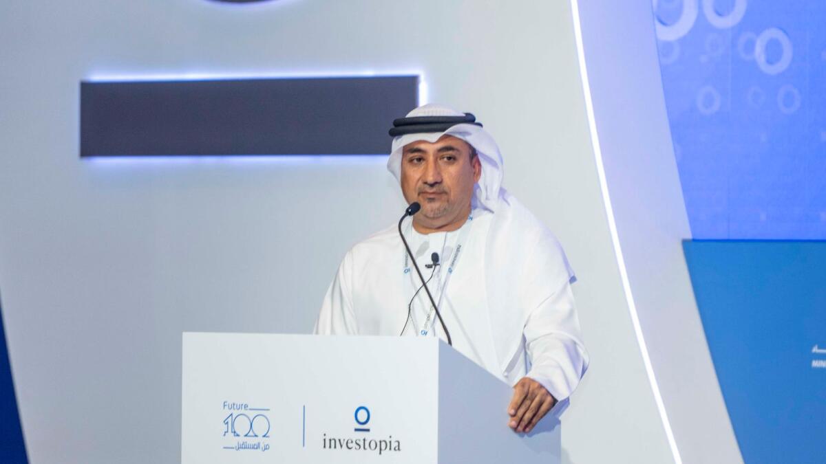 Shaker Zainal, Chief Business Officer of EDB delivering a keynote speech at Investopia 2024. — Supplied photo