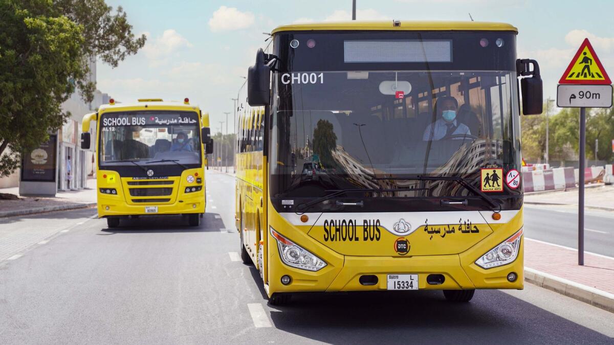 Dubai Taxi Corporation's school bus fleet. — Wam