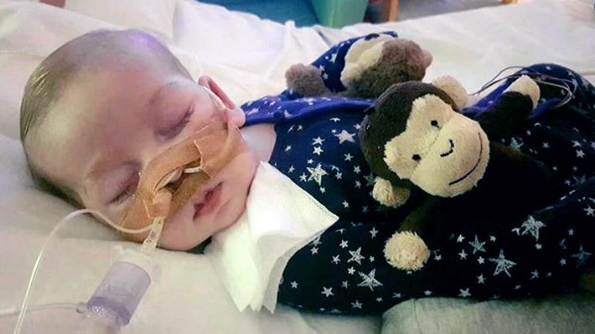 A photo of baby Charlie Gard provided by his family, taken at Great Ormond Street Hospital in London.-AP